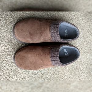 Dansko Emily Knit Suede Leather Mules/Clogs